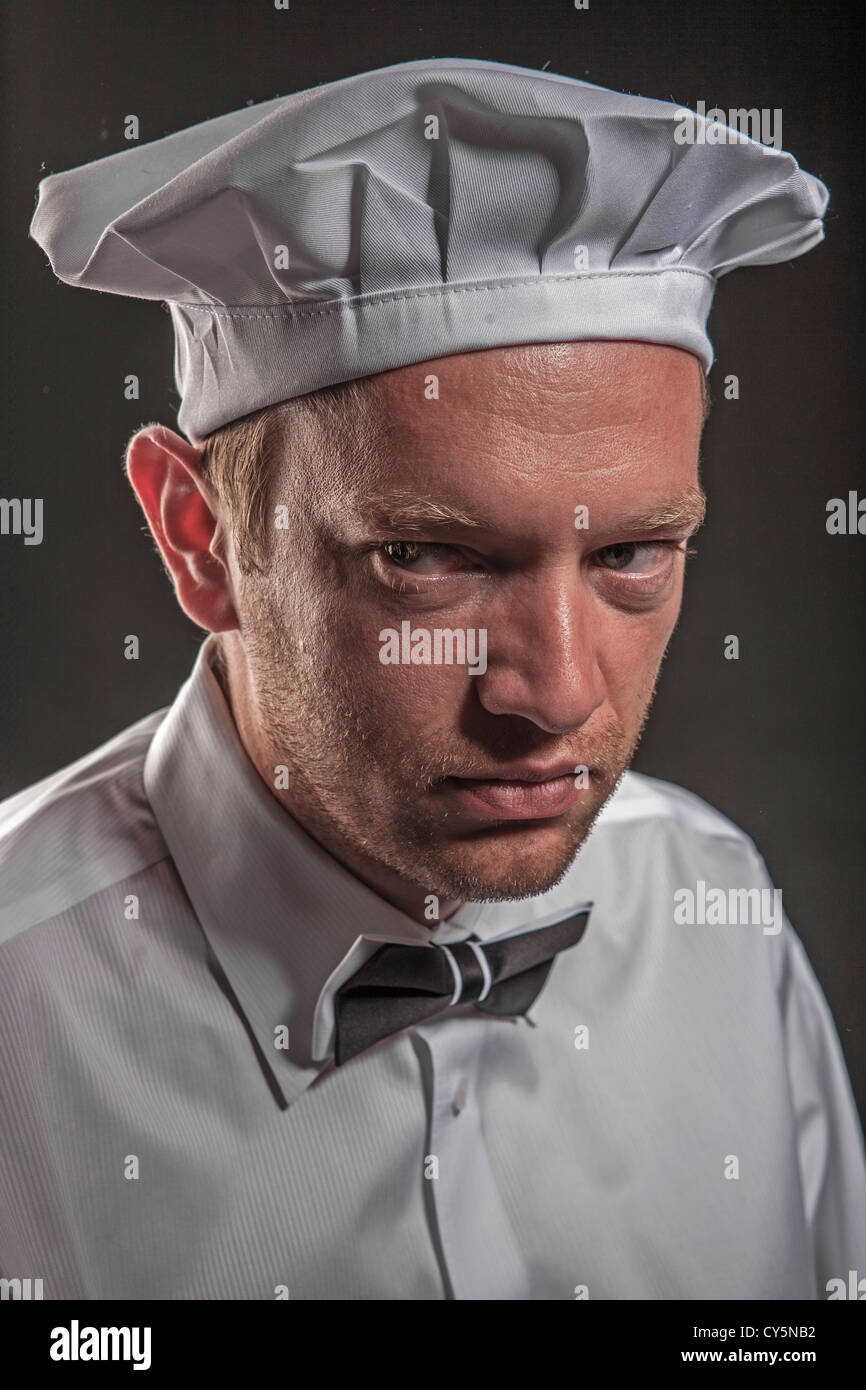 Chef showing mauvais œil Banque D'Images