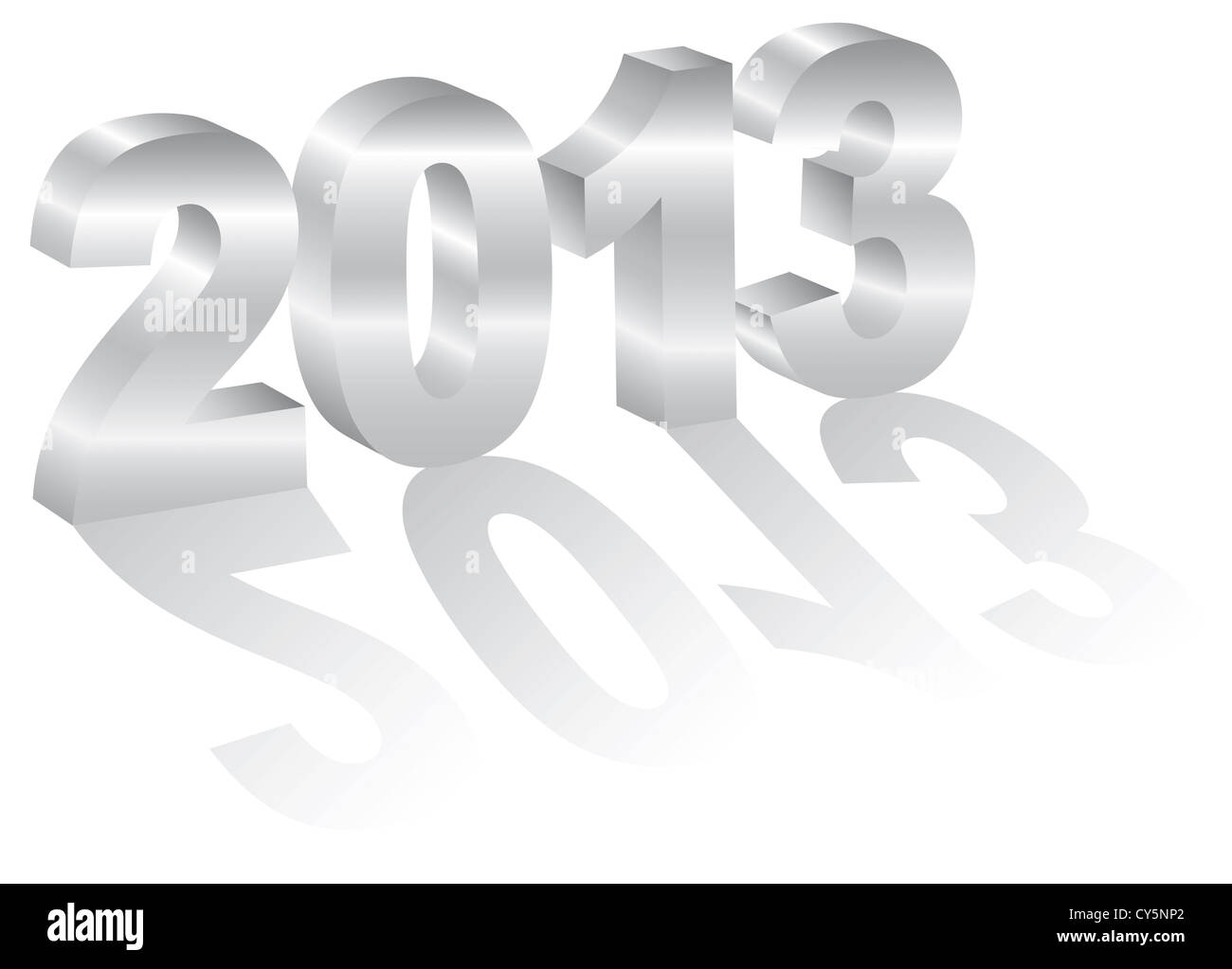 2013 Bonne Année 3D Chiffres avec de longues ombres isolé sur fond blanc Banque D'Images