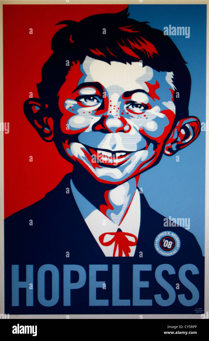 Alfred E. Neuman 'Élections présidentielles' poster sans espoir Banque D'Images
