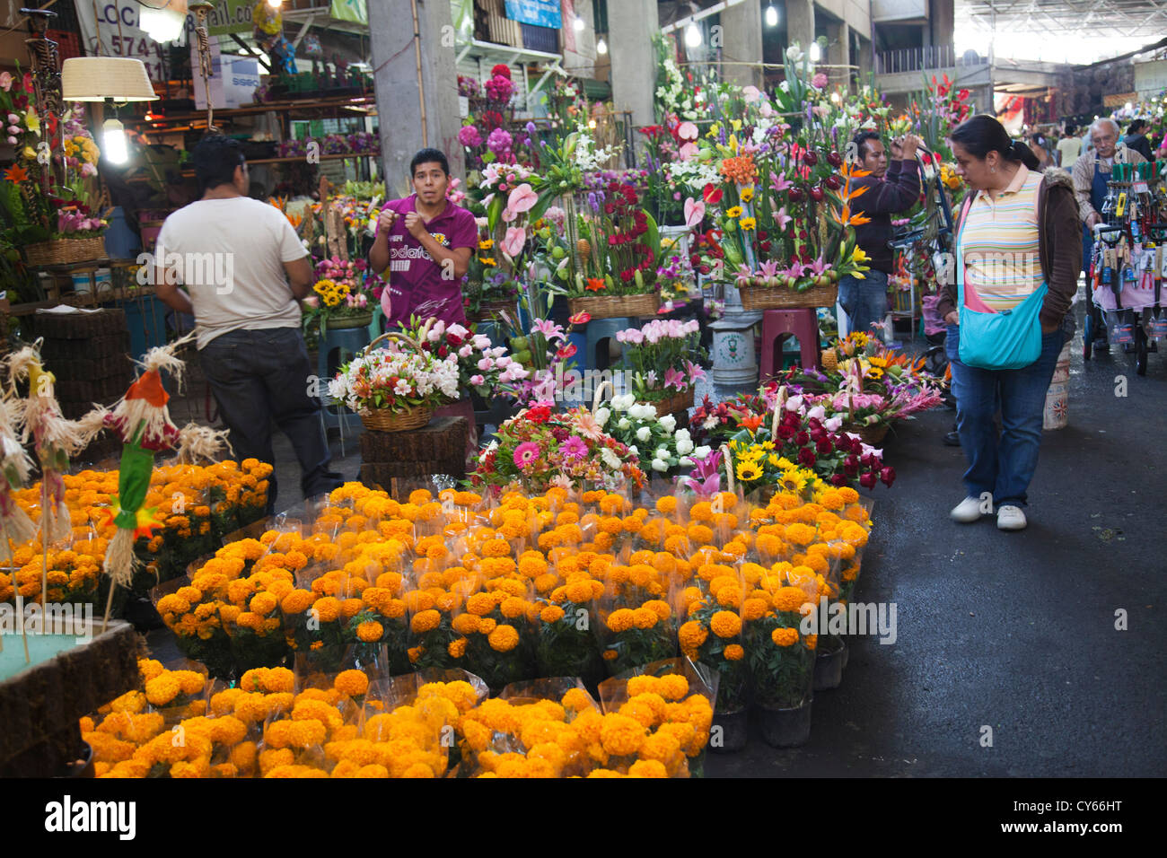 Marché aux Fleurs allée à la Jamaïque à Colonia la Jamaïque à Venustiano Carranza borough de la ville de Mexico Banque D'Images