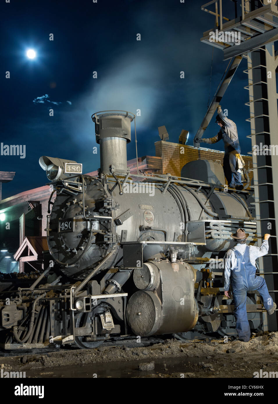 Durango-Silverton Narrow Gauge Railroad locomotive au Durango depot Banque D'Images