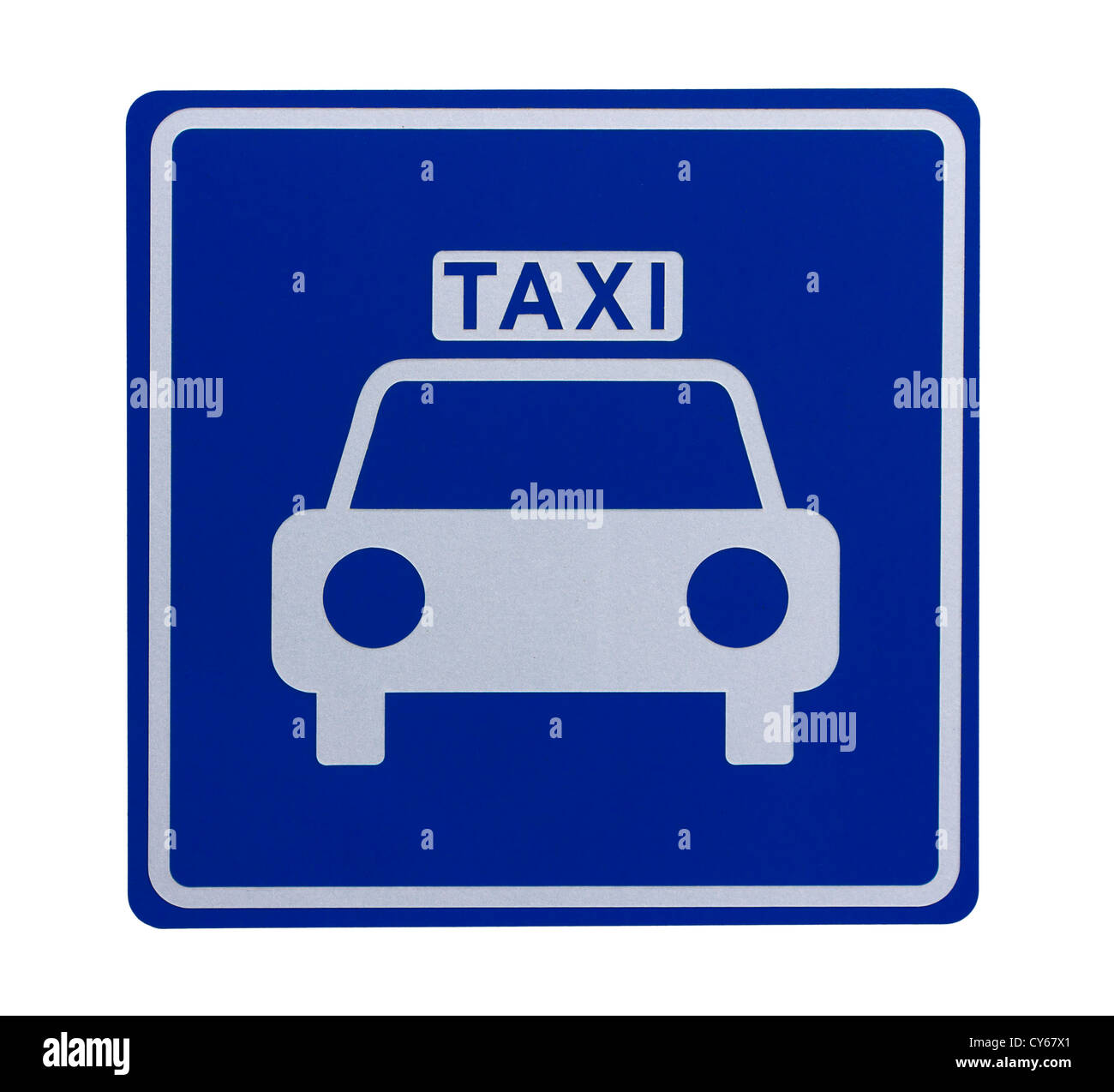 Panneau routier indiquant un stand de taxi ou de taxi Banque D'Images