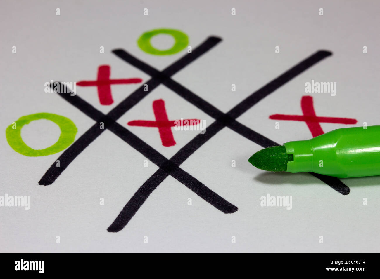 Des croisements et des zéros / Tic-Tac-Toe en feutre Banque D'Images