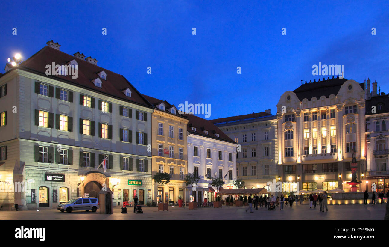La Slovaquie, Bratislava, place principale, Hlavne namestie, Banque D'Images