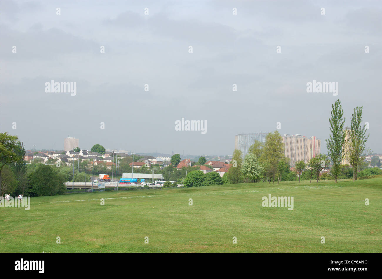 Skyline de Lethamhill golf course, à Glasgow, en Écosse. Editorial uniquement, 21 mai 2010 Banque D'Images