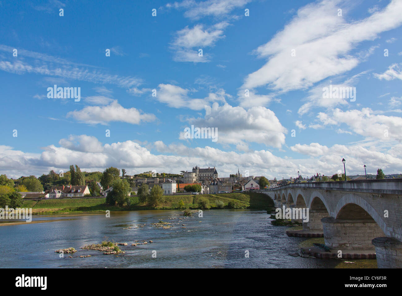 Vue sur le château d'Amboise Indre et Loire France Banque D'Images