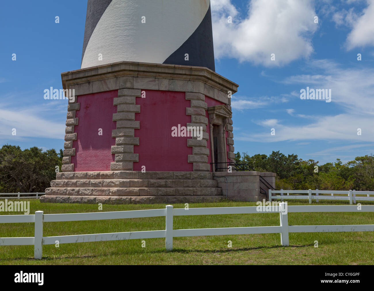 Cape Hatteras National Seashore, Caroline du Nord de la Base de Cape Hatteras Lighthouse (1870) Banque D'Images