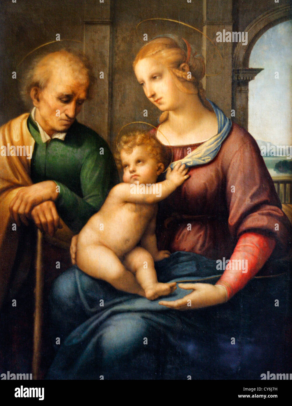 La Sainte Famille (Madonna avec le Joseph imberbe). Raphael (Raffaello Sanzio), 1483-1520 Banque D'Images