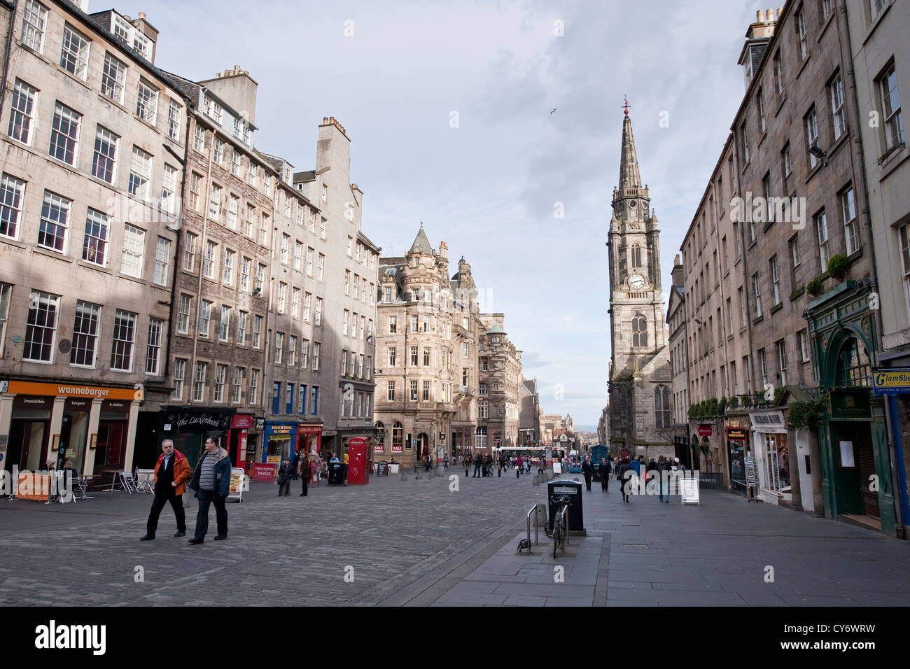 De la rue Royal Mile à Édimbourg, Écosse Ville Banque D'Images