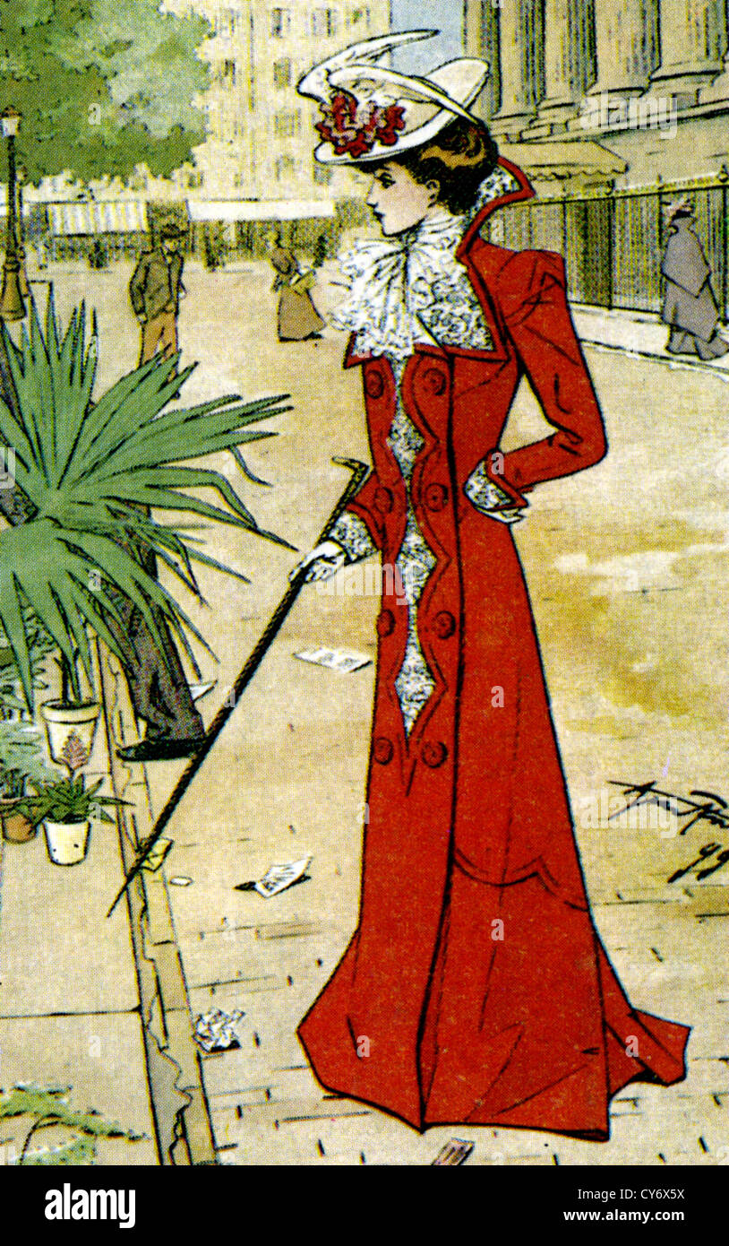 La mode féminine d'une robe en 1899 Banque D'Images