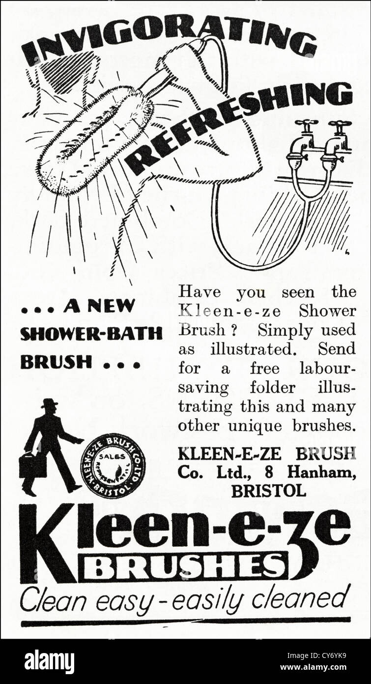 1930 Original vintage publicité imprimée à partir de l'anglais revue publicité Kleeneze pinceaux Banque D'Images