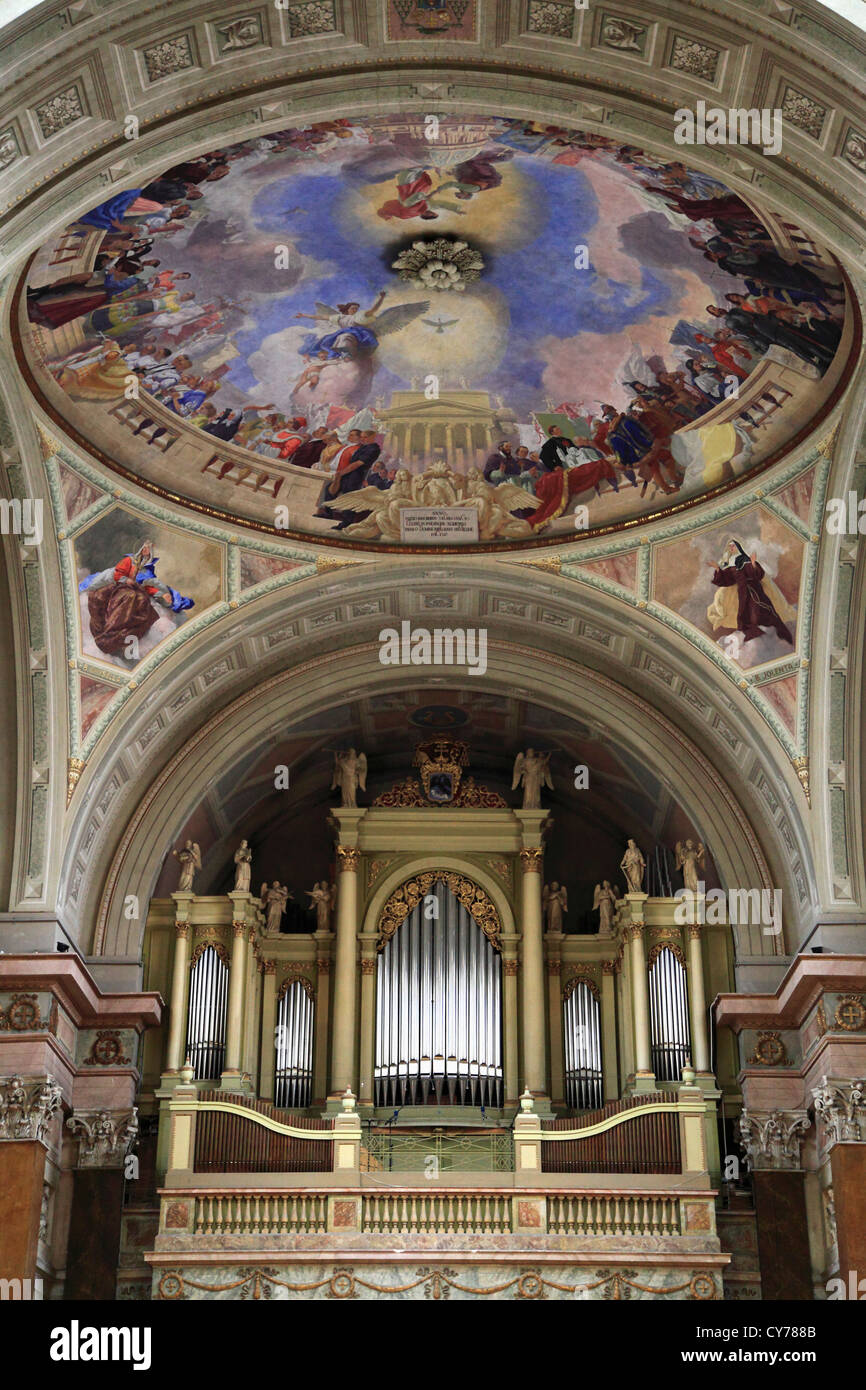 La Hongrie, l'Eger, la basilique, l'intérieur, l'orgue, Banque D'Images