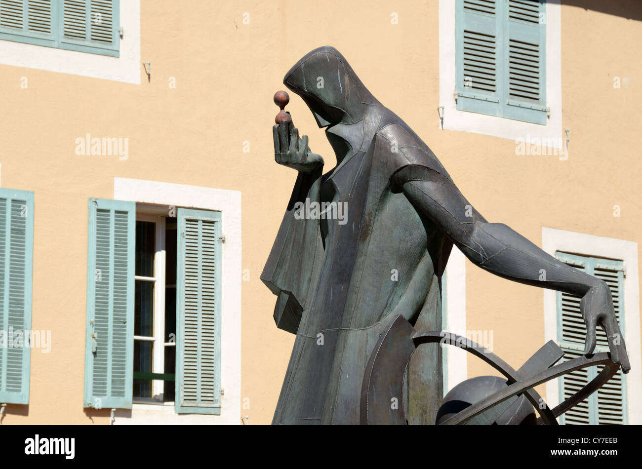 Statue Sculpture contemporaine ou de Nostradamus Salon-de-Provence Provence France Banque D'Images