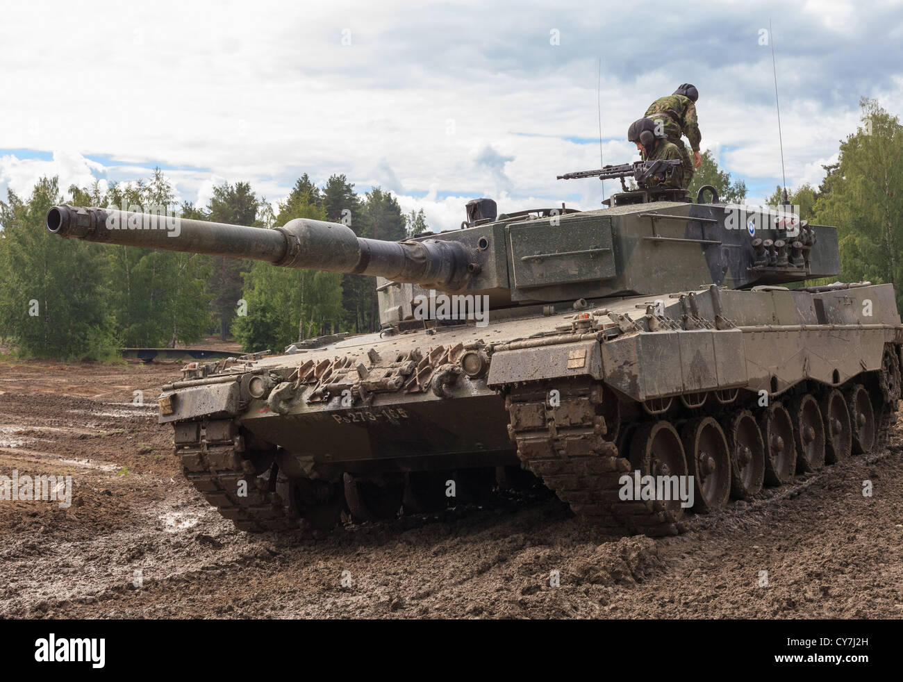 Leopard 2A4 char de combat principal de l'armée finlandaise. Banque D'Images