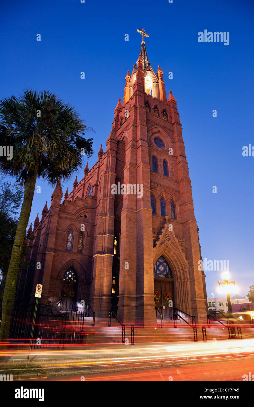 Église de Charleston vu du temps le soir Banque D'Images