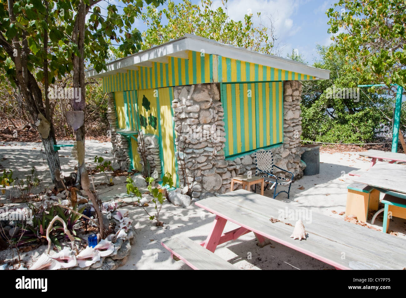 Cabane sur l'île de Little Cayman Banque D'Images