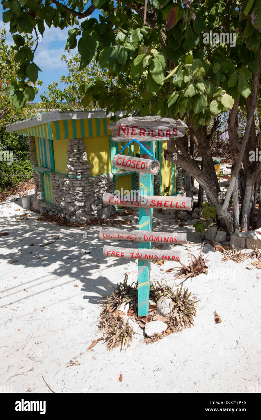 Signes sur l'île de Little Cayman Banque D'Images