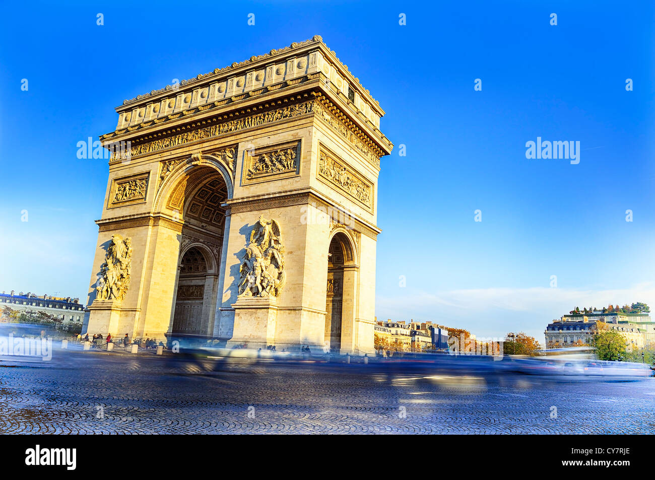 L'Arc de Triomphe sur la place Charles de Gaulle. Paris, France Banque D'Images