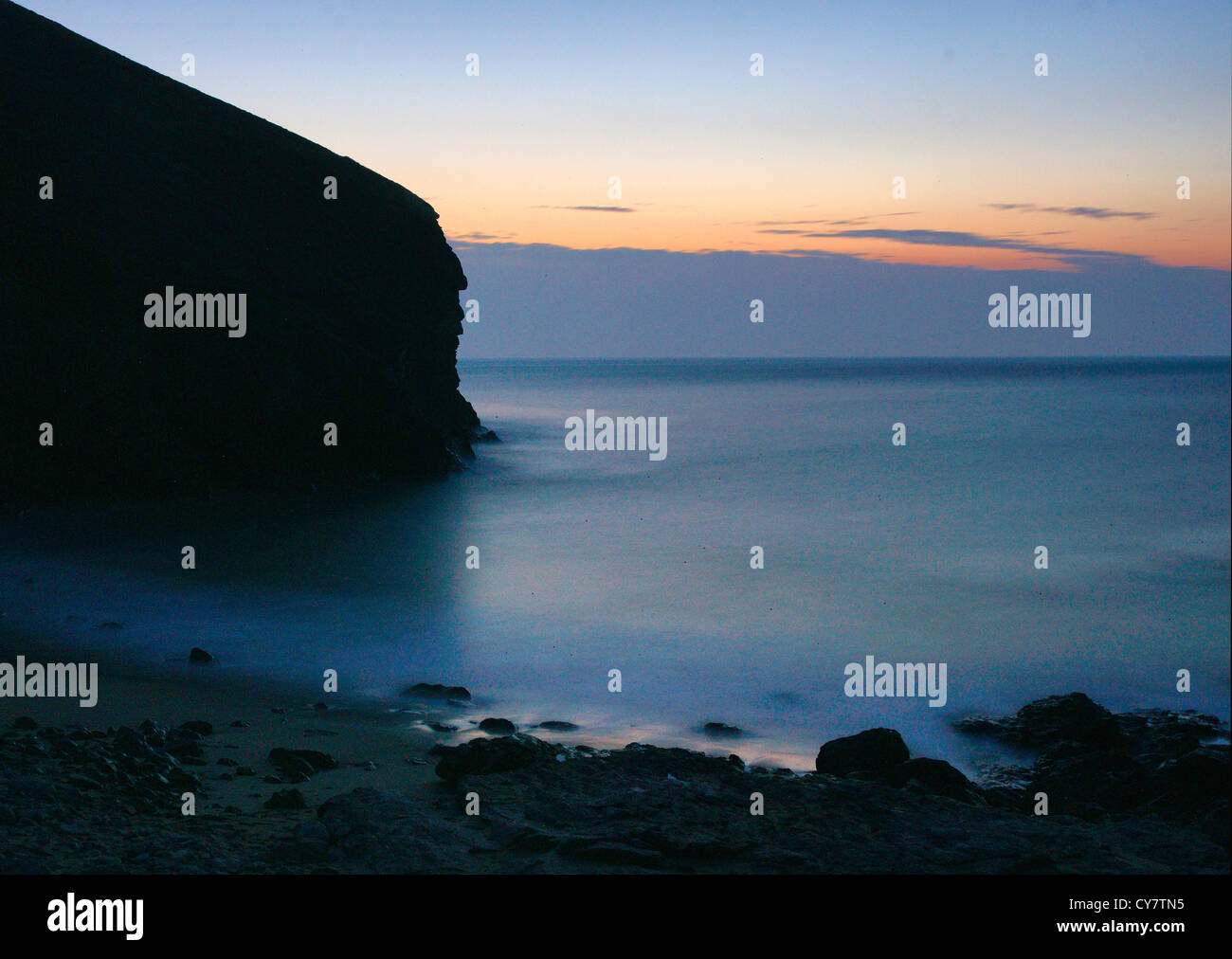 Chapel Porth, Cornwall, au coucher du soleil Banque D'Images