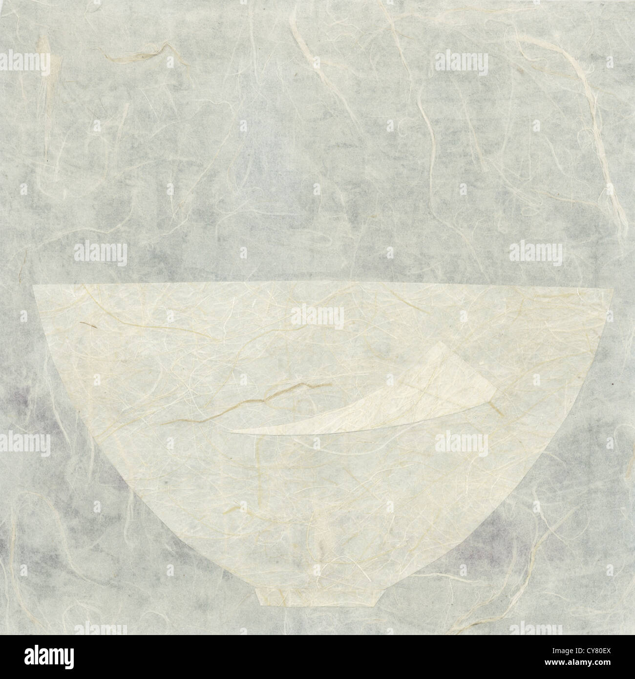 Résumé papier collage asiatique d'un bol. Banque D'Images