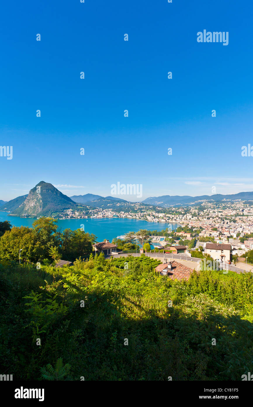La ville de Lugano, le lac de Lugano, lago di Lugano, Tessin, Suisse Banque D'Images