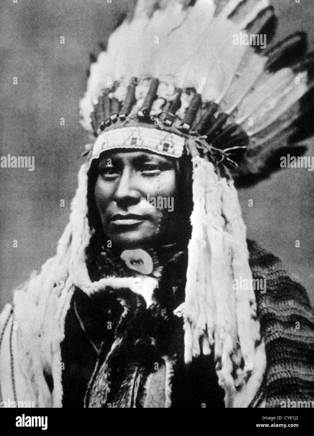 La pluie dans le visage, Chef Sioux Hunkpapa, Portrait Banque D'Images