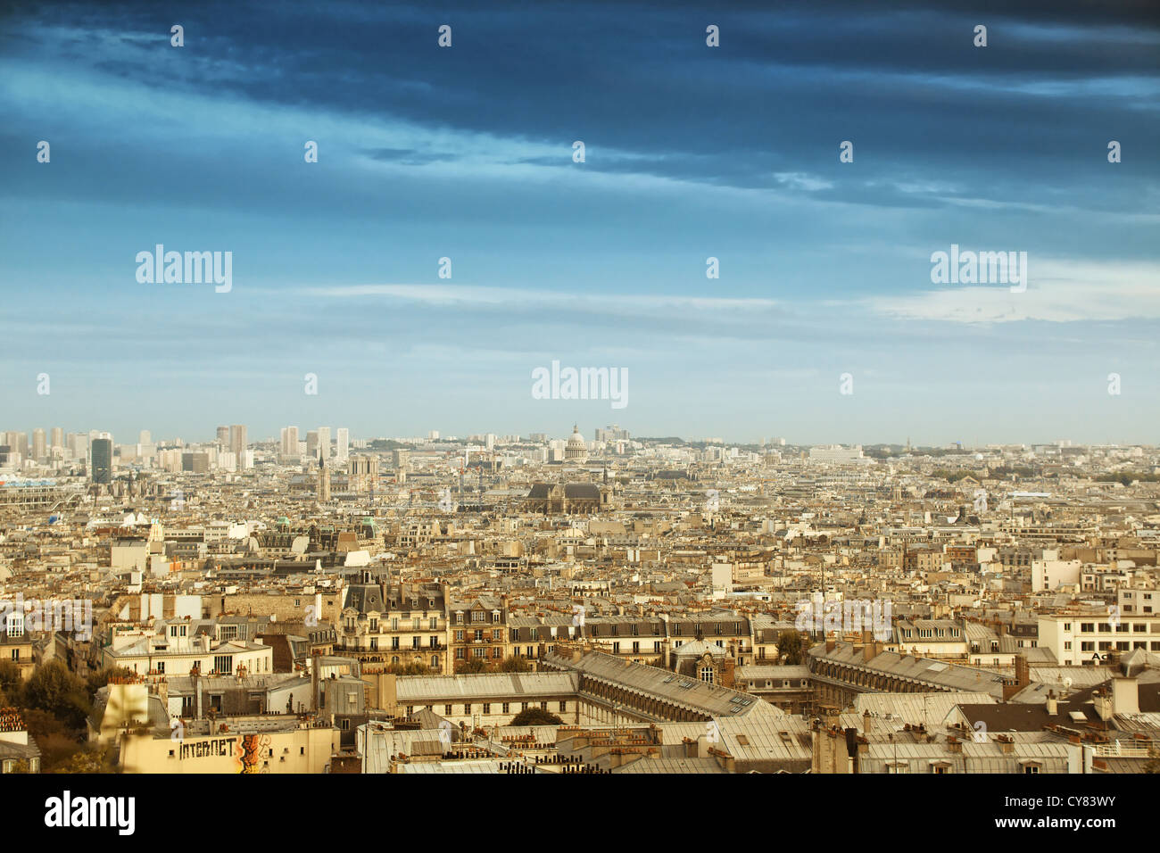 La ville de Paris, vue panoramique de Montmartre. Banque D'Images