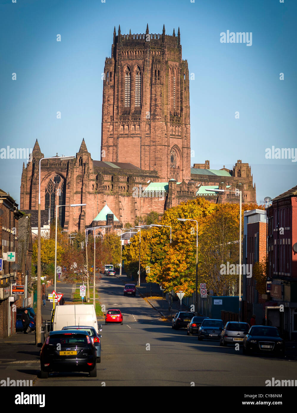 Liverpool cathédrale anglicane de Saint James. Banque D'Images