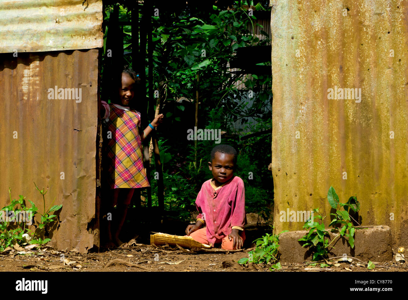 Les enfants de Joffreville, Madagascar Banque D'Images