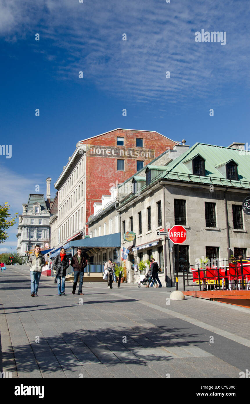 Canada, Québec, Montréal. Historique de la vieille zone portuaire, la Place Jacques-Cartier. Banque D'Images