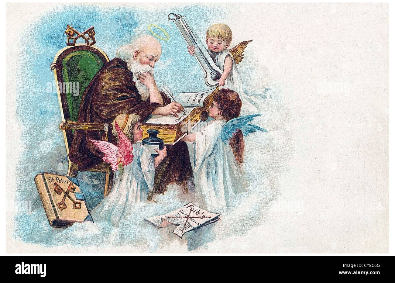 Vieil homme avec un halo Banque D'Images