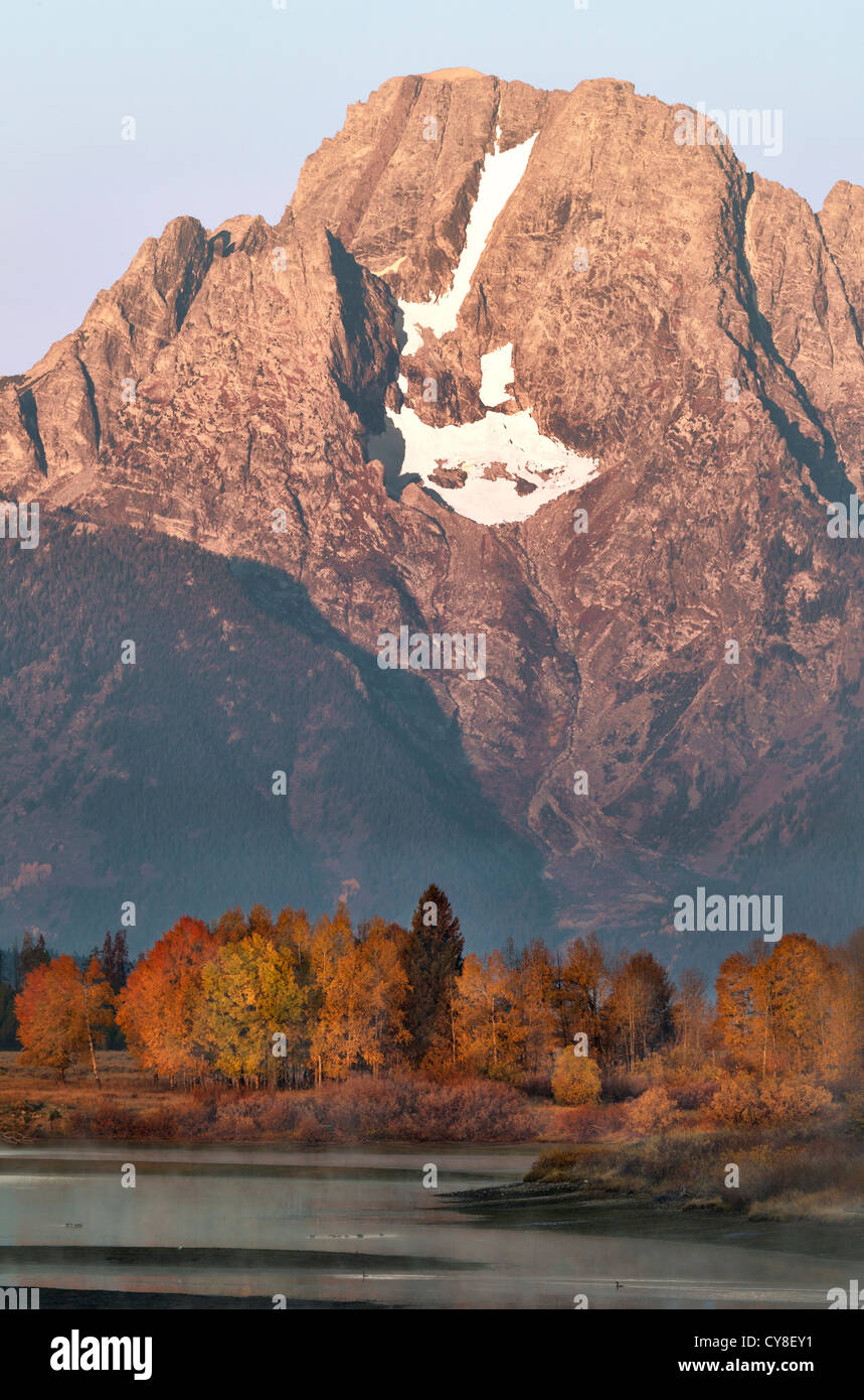 Mont Moran et trembles dans la couleur de l'automne Banque D'Images