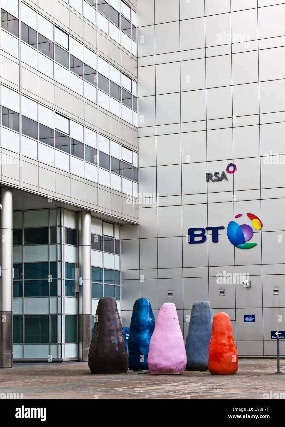 Entrée principale de la maison Alexander Bain, administré par BT et propriétés sous-louer pour les assureurs, au RSA York Street, Glasgow, Scotland Banque D'Images