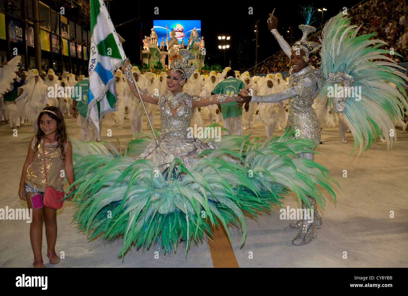 Défilé du carnaval dans le Sambadrome Rio de Janeiro Brésil Banque D'Images