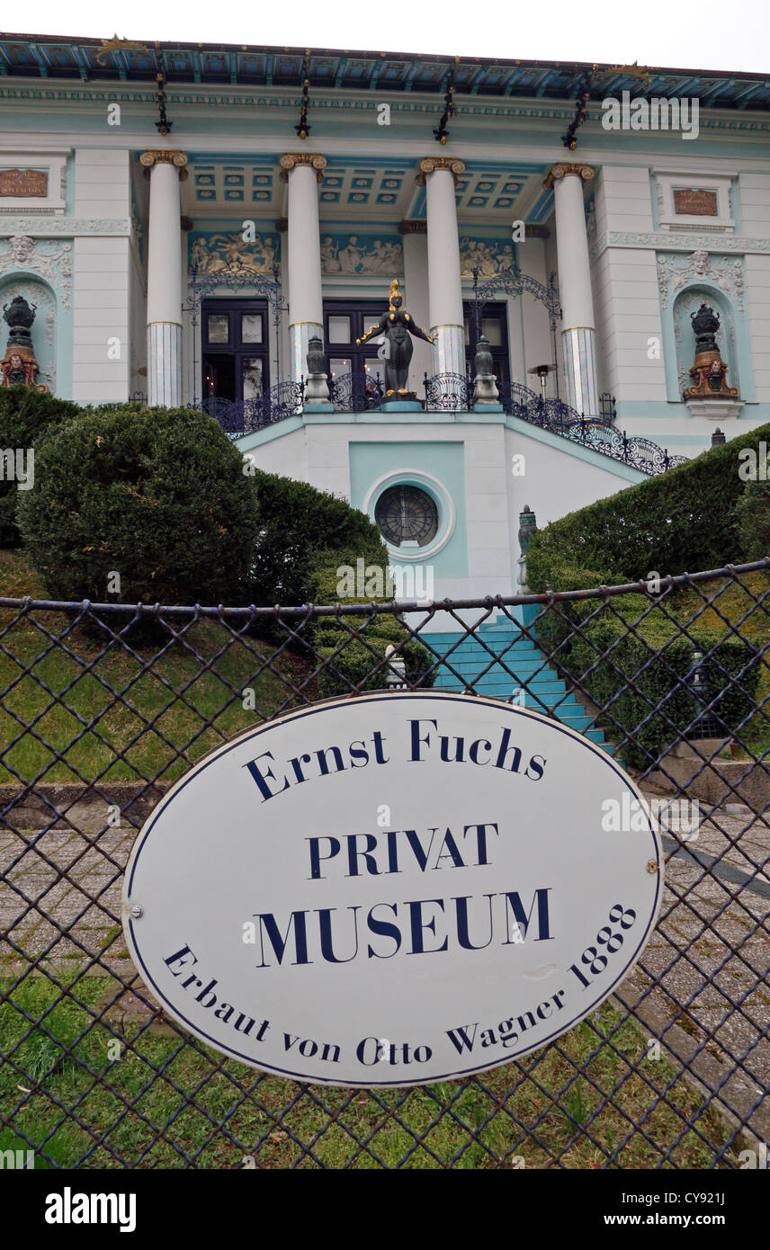 Le musée Ernst Fuchs (Otto Wagner Villa I), Hüttelbergstrasse 26, Vienne, Autriche. Banque D'Images