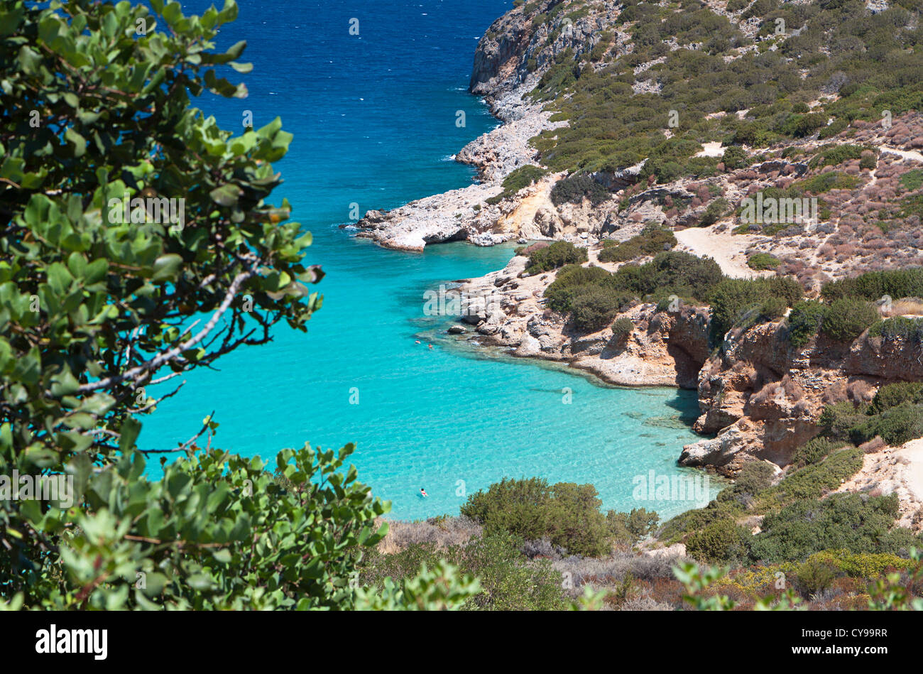 Baie de Mirabello à l'île de Crète en Grèce près de Agios Nikolaos ville Banque D'Images