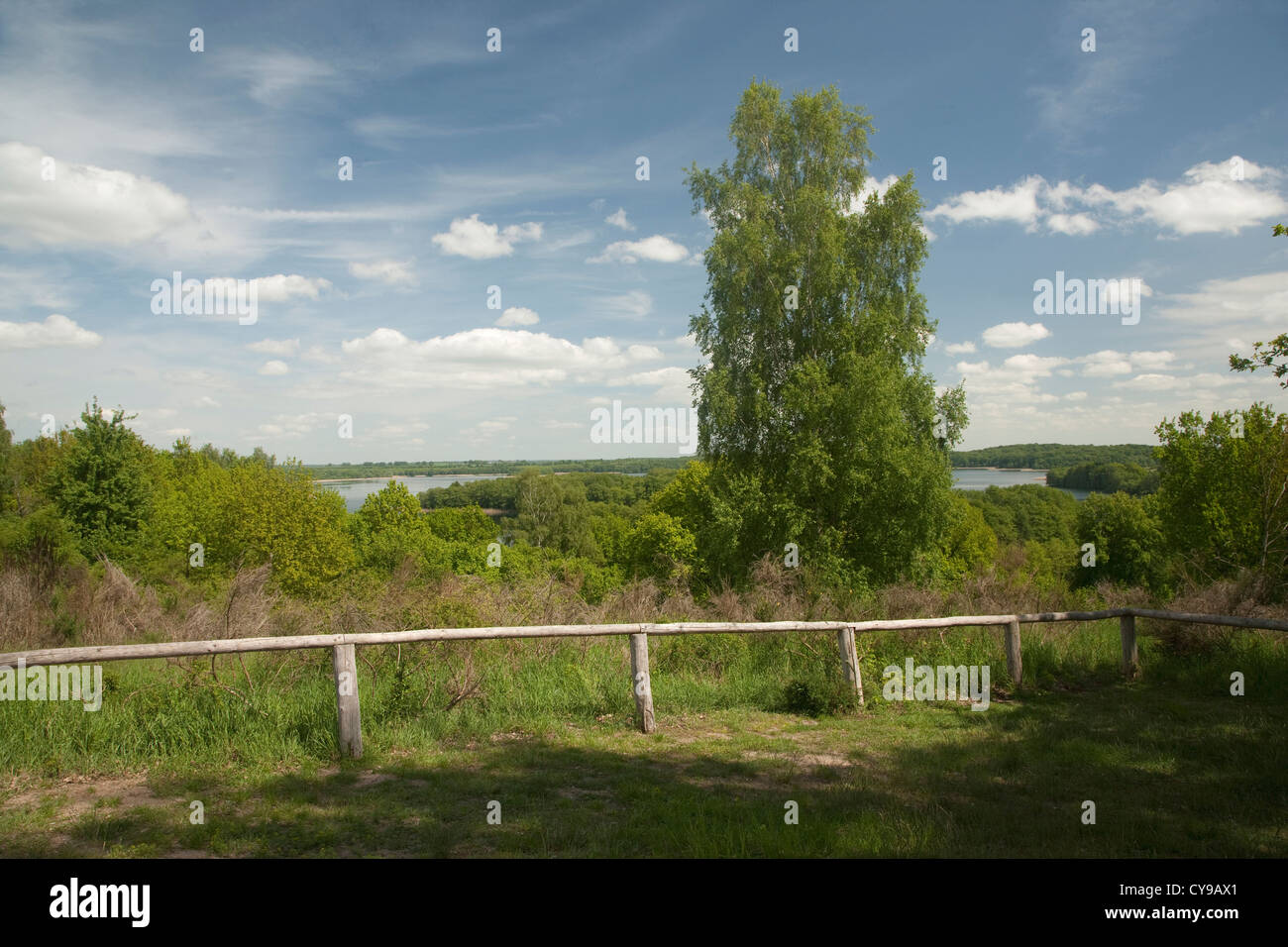 Lookout, Hauptmannsberg Carwitzer, lac Carwitz Feldberger Seenlandschaft, district, 102, MV Banque D'Images