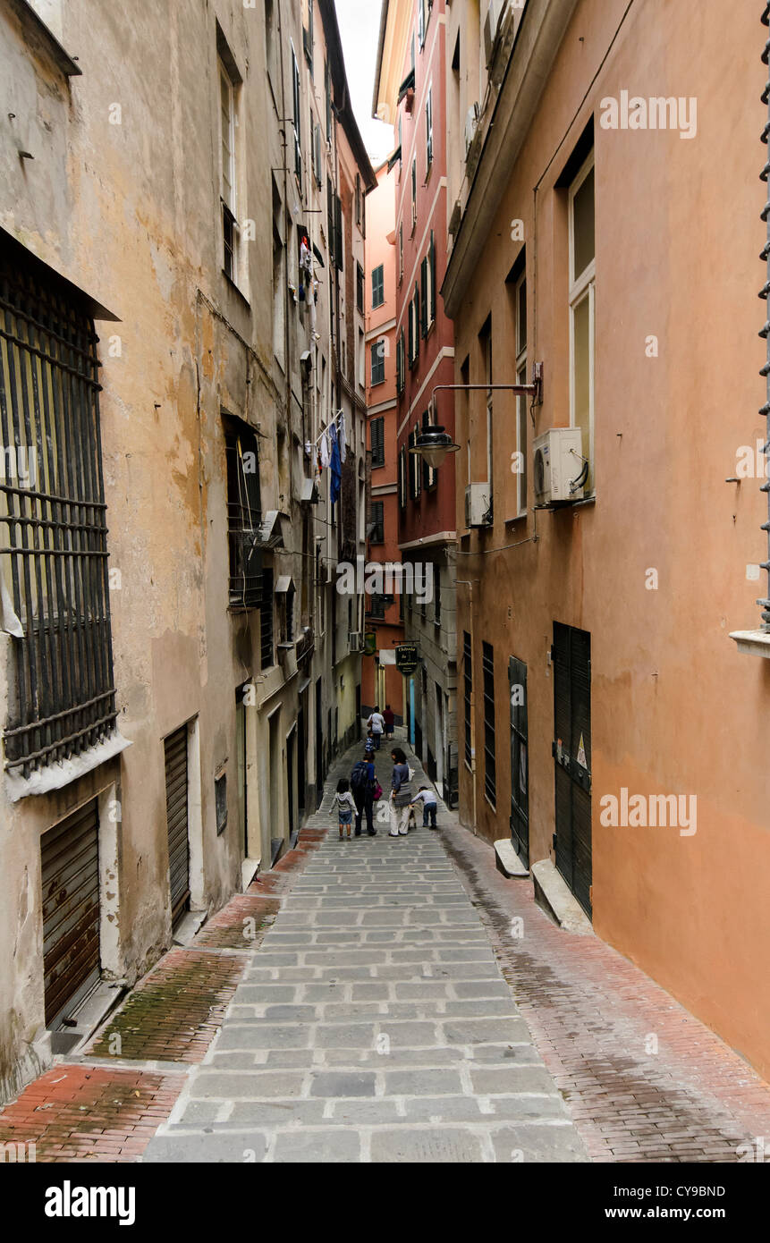 Ruelle typique de Gênes - Italie Banque D'Images