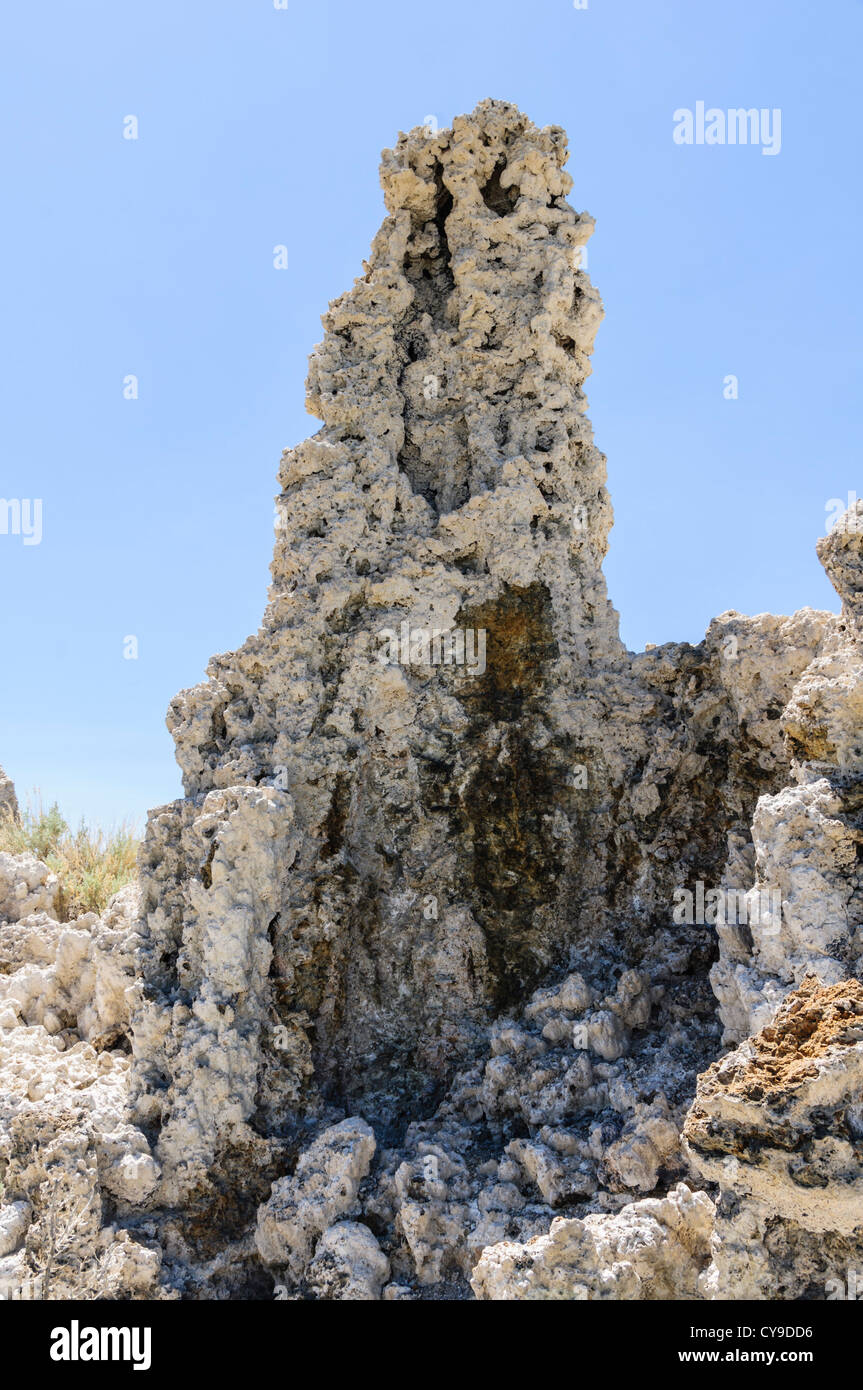 Lac mono, en tuf calcaire. Coiumns rock formé par undewater springs, maintenant sur la terre ferme. Banque D'Images