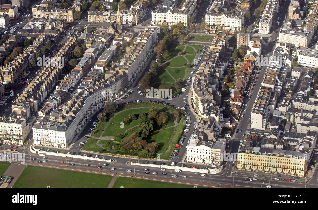 Vue aérienne de Regency Square, croissants et Palmeira Hove, près de Brighton, Sussex, UK Banque D'Images