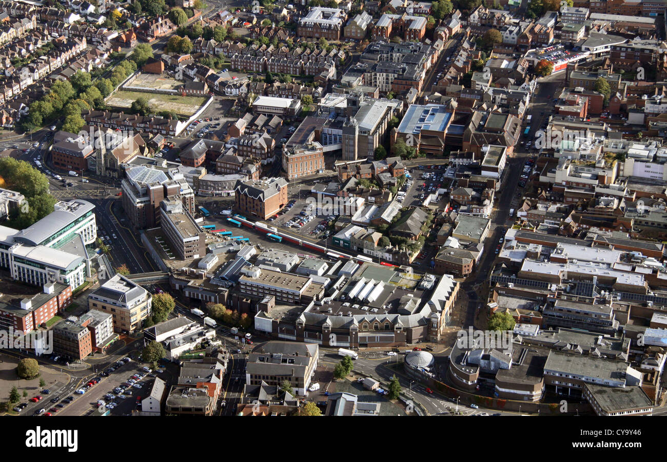 Vue aérienne du centre-ville de Guildford, Surrey Banque D'Images