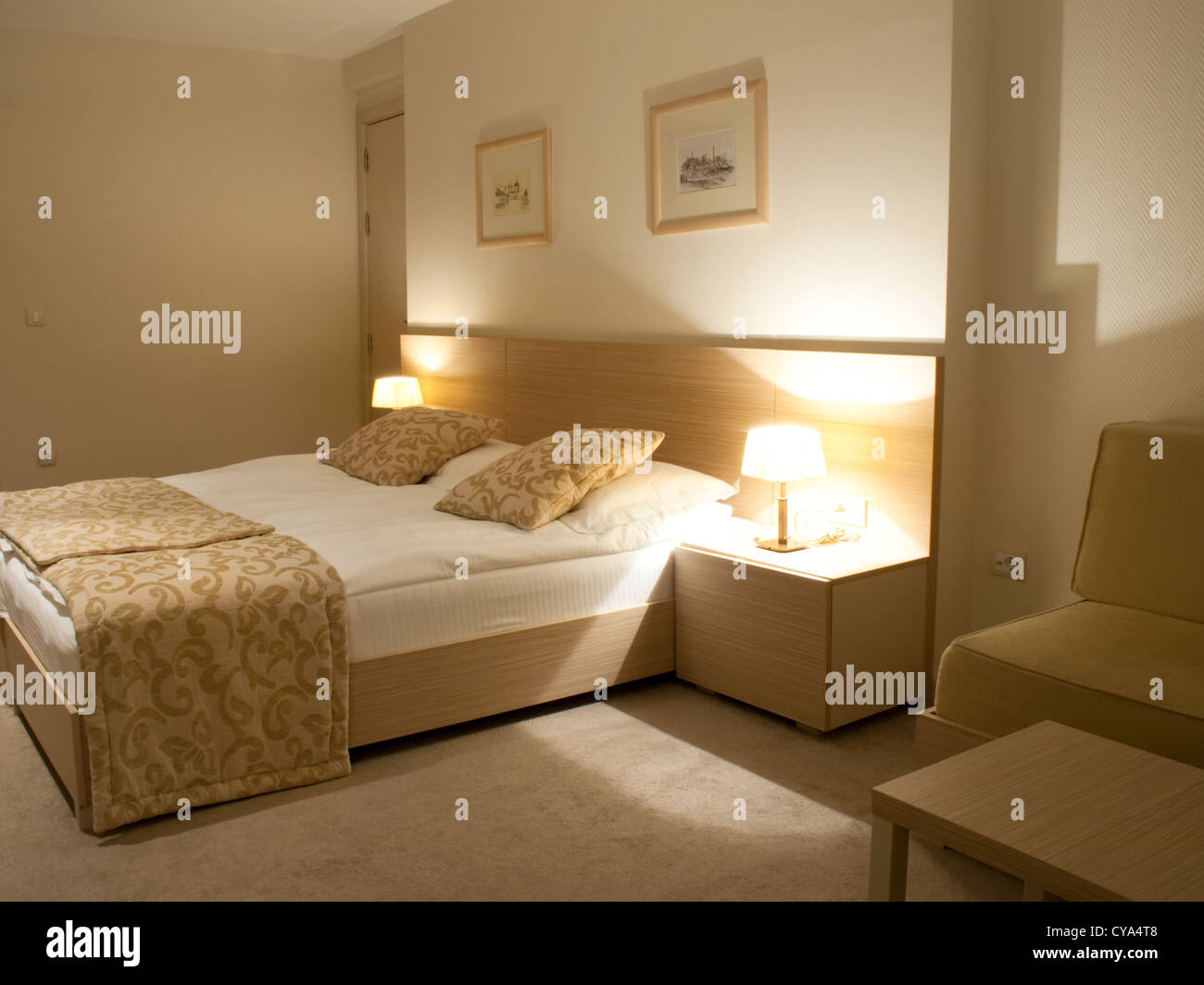 La conception moderne d'une chambre à coucher Banque D'Images