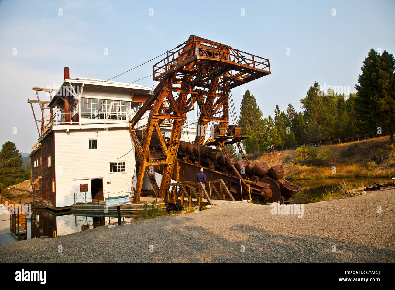 Les mines d'or abandonnées à drague Drague Sumpter Valley State Heritage Area Baker Comté Oregon Banque D'Images