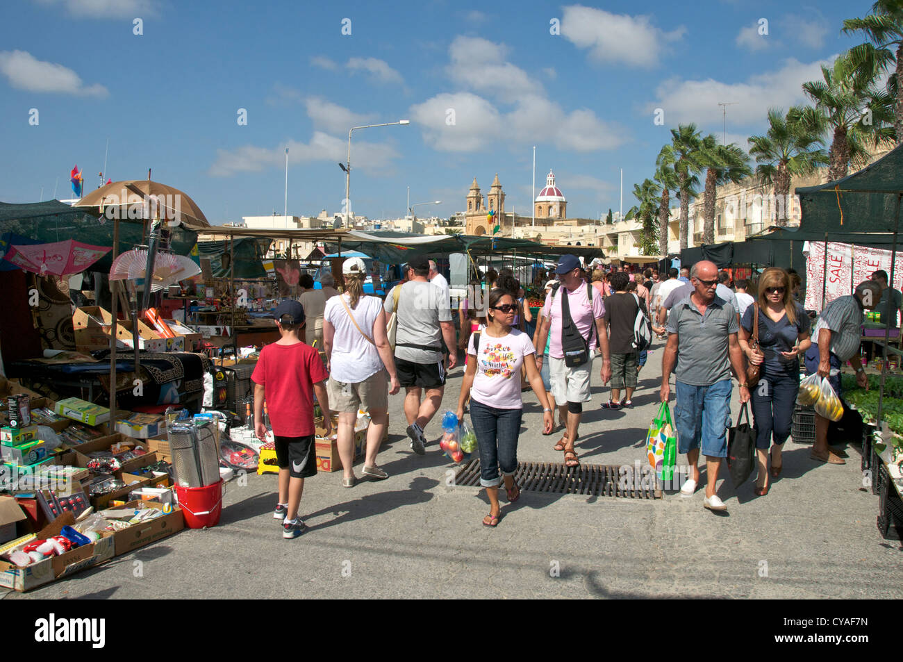 Marché dimanche Marsaxlokk Malte Banque D'Images