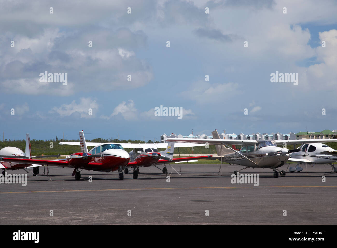 Feu privé avions stationnés à l'aéroport international de Key West en Floride usa Banque D'Images