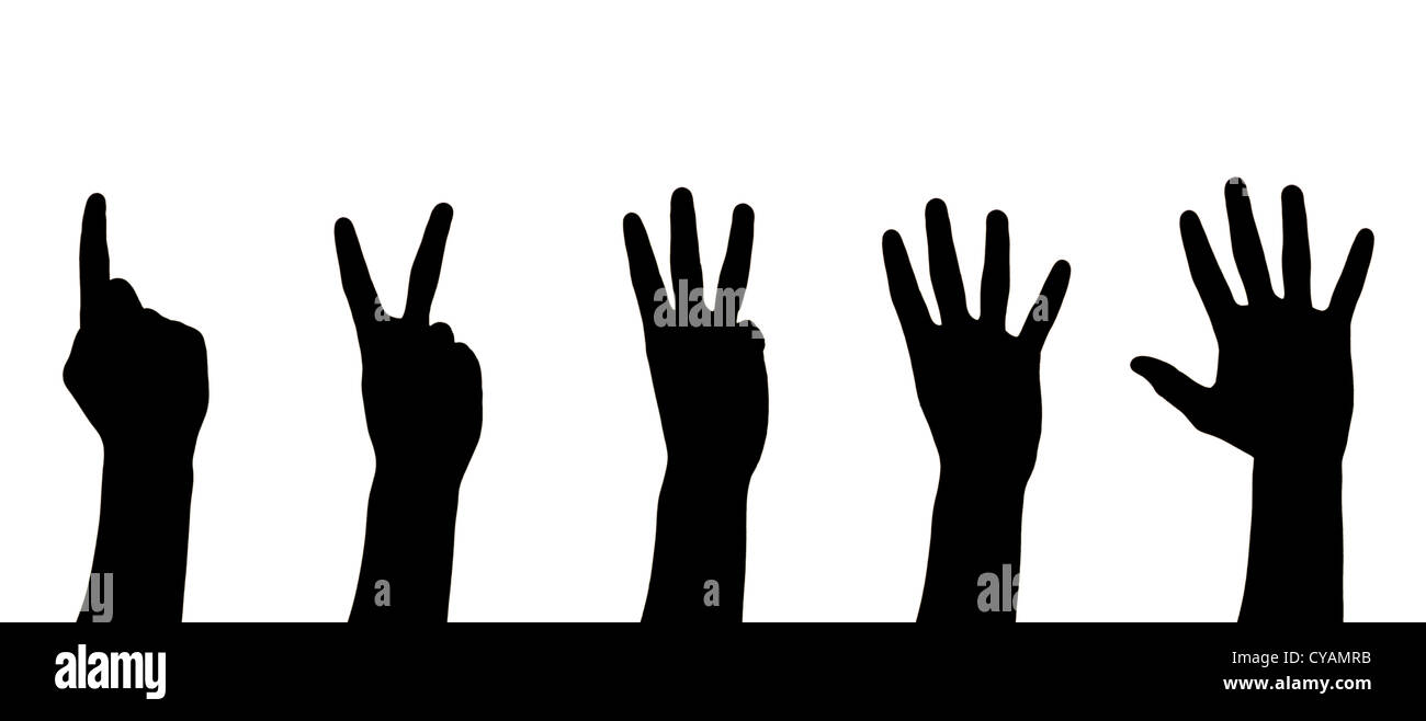 Mains isolé sur fond blanc Banque D'Images