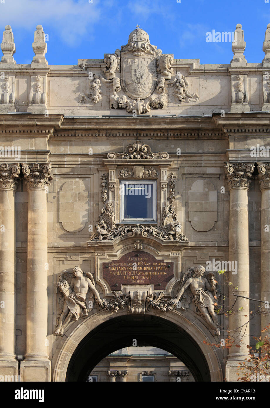 La Hongrie, Budapest, Palais Royal, porte, Banque D'Images