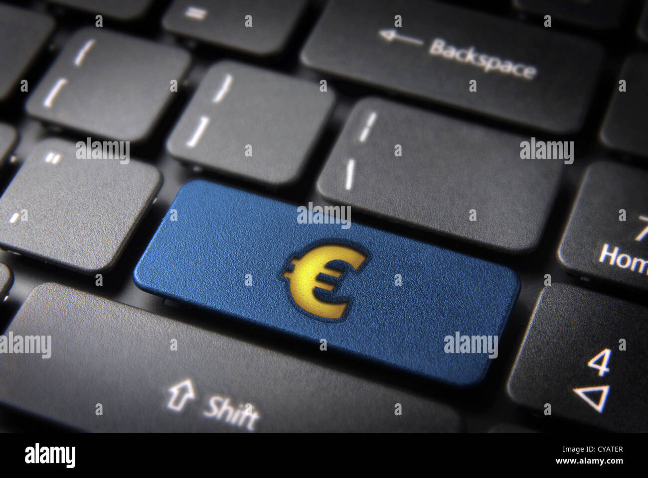 Clavier de l'ordinateur avec signe Euro Photo Stock - Alamy