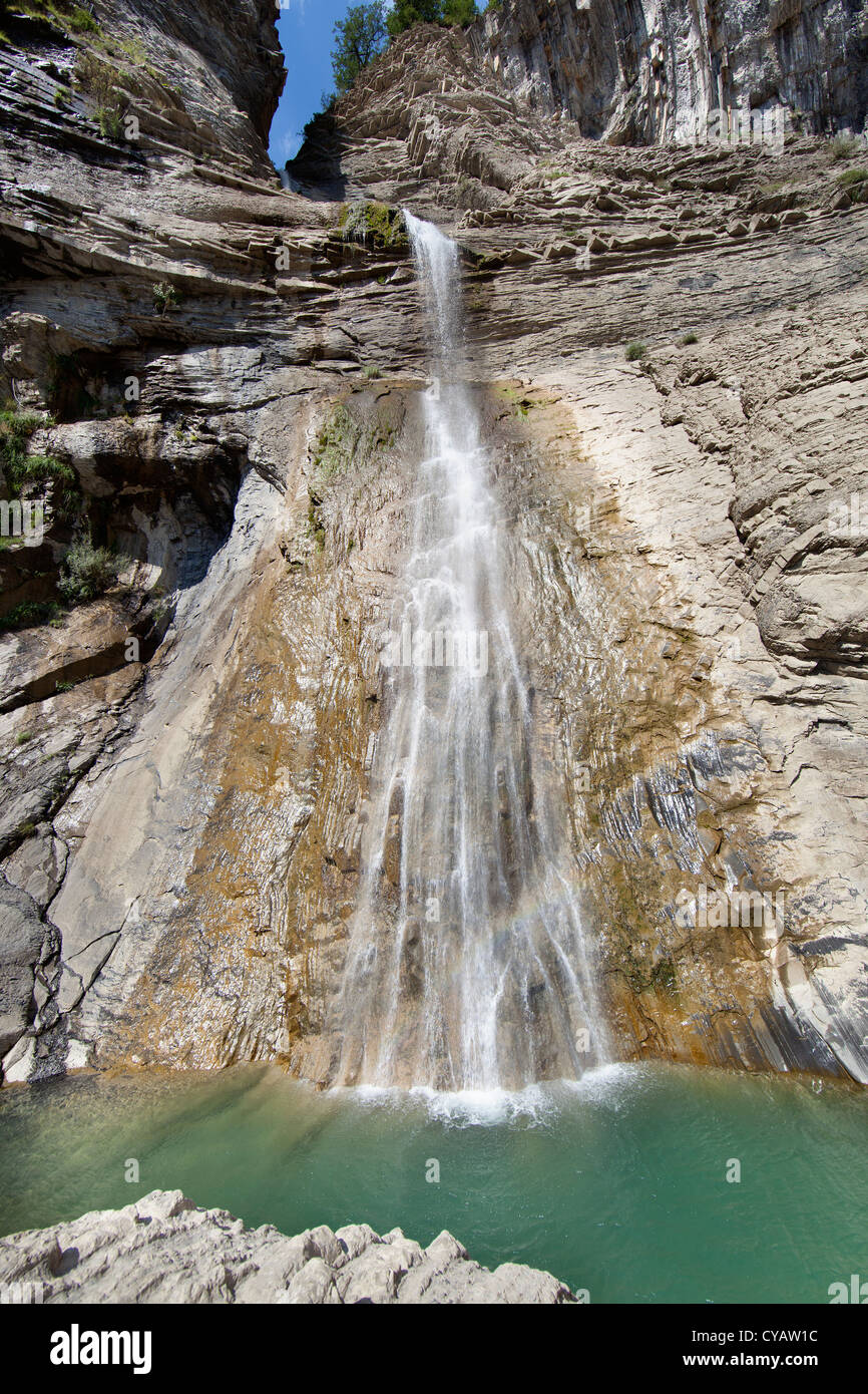 Orrosal "Cascade" dans le parc national d'Ordesa y Monte Perdido ''.Aragon,Espagne. Banque D'Images