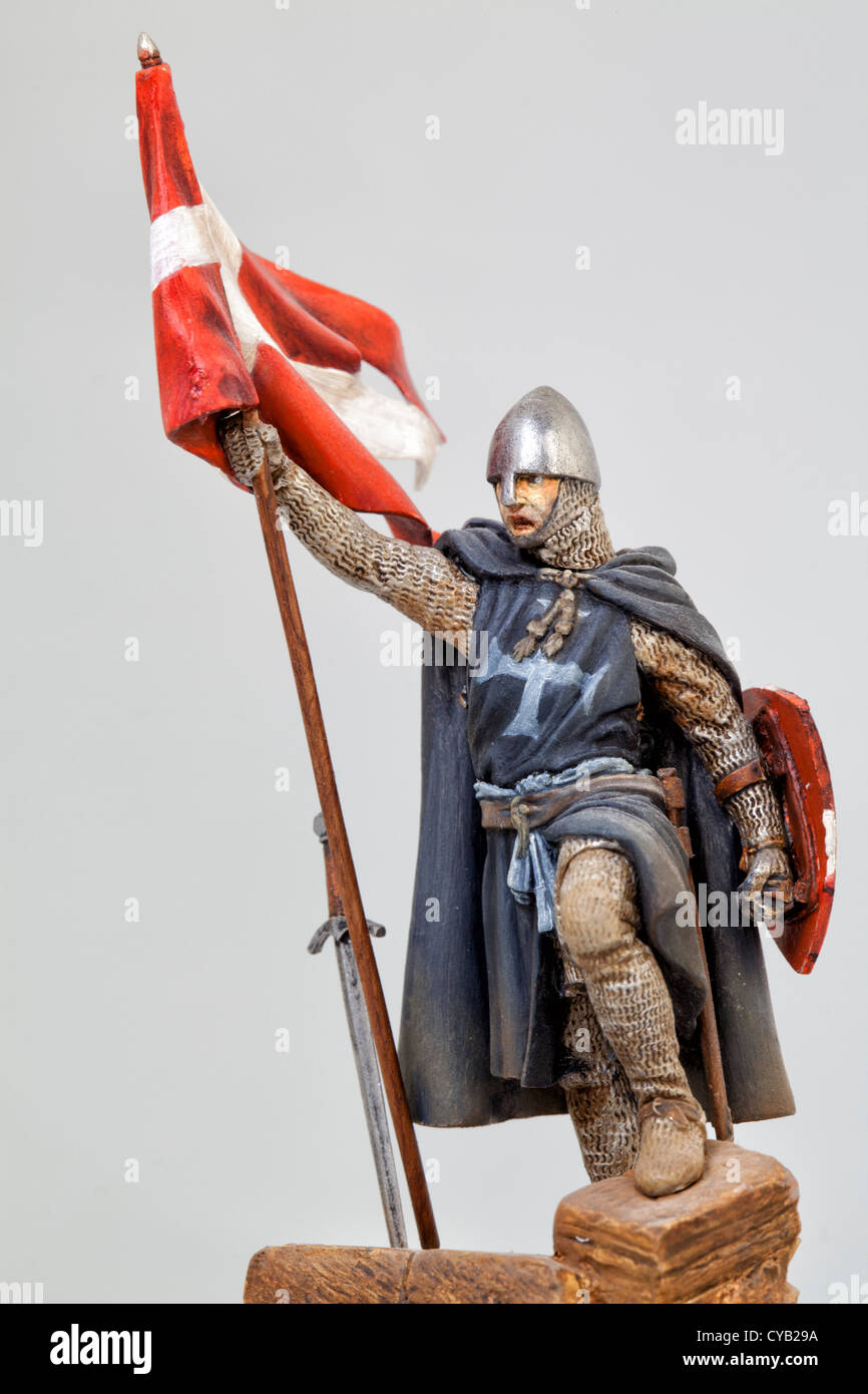 Figurine miniature d'un chevalier hospitalier. Banque D'Images
